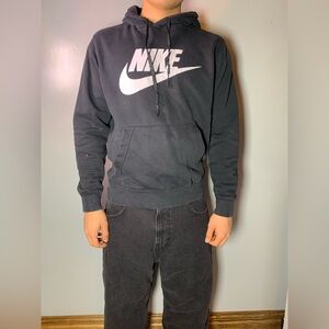 Nike Black Hoodie with White Logo